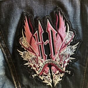 Custom Denim Woman's Harley Davidson Jacket Size Medium